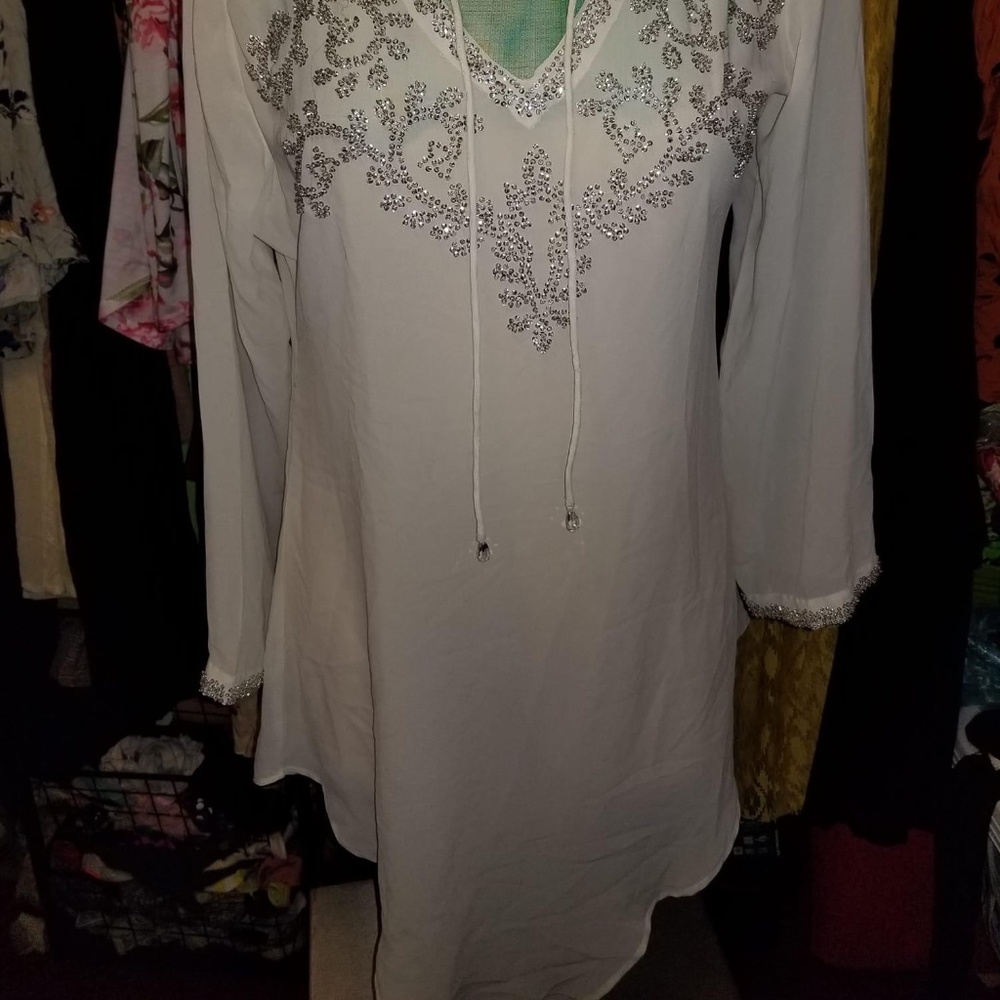 SHREY vintage coverup heavily beaded—EUC